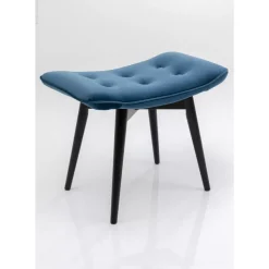 KARE Design Hocker Black Vicky Velvet Petrol 46X59Cm- Sitzbänke