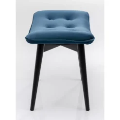 KARE Design Hocker Black Vicky Velvet Petrol 46X59Cm- Sitzbänke