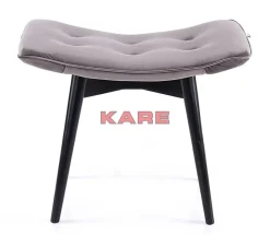 KARE Design Hocker Black Vicky Velvet Grau 46X59Cm- Sitzbänke