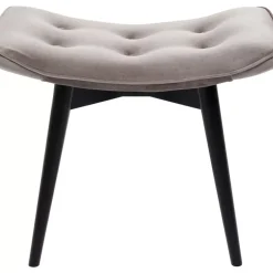 KARE Design Hocker Black Vicky Velvet Grau 46X59Cm- Sitzbänke