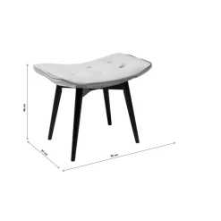 KARE Design Hocker Black Vicky Velvet Grau 46X59Cm- Sitzbänke