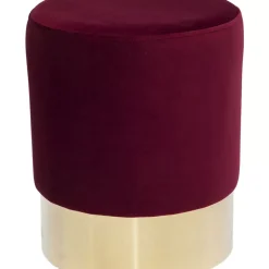 KARE Design Hocker Cherry Bordeaux Brass O35Cm- Sitzbänke