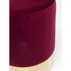KARE Design Hocker Cherry Bordeaux Brass O35Cm- Sitzbänke
