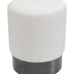 KARE Design Hocker Cherry Boucle Creme Smoke O35Cm- Sitzbänke