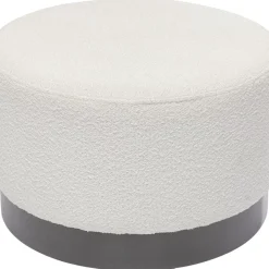 KARE Design Hocker Cherry Boucle Creme Smoke O55Cm- Sitzbänke