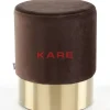 KARE Design Hocker Cherry Braun Brass O35Cm- Sitzbänke