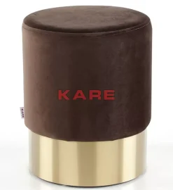 KARE Design Hocker Cherry Braun Brass O35Cm- Sitzbänke