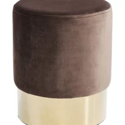 KARE Design Hocker Cherry Braun Brass O35Cm- Sitzbänke