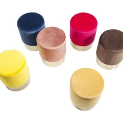 KARE Design Hocker Cherry Braun Brass O35Cm- Sitzbänke