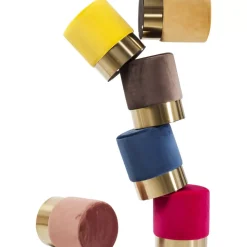 KARE Design Hocker Cherry Braun Brass O35Cm- Sitzbänke