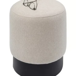 KARE Design Hocker Cherry Creme Black O36Cm- Sitzbänke