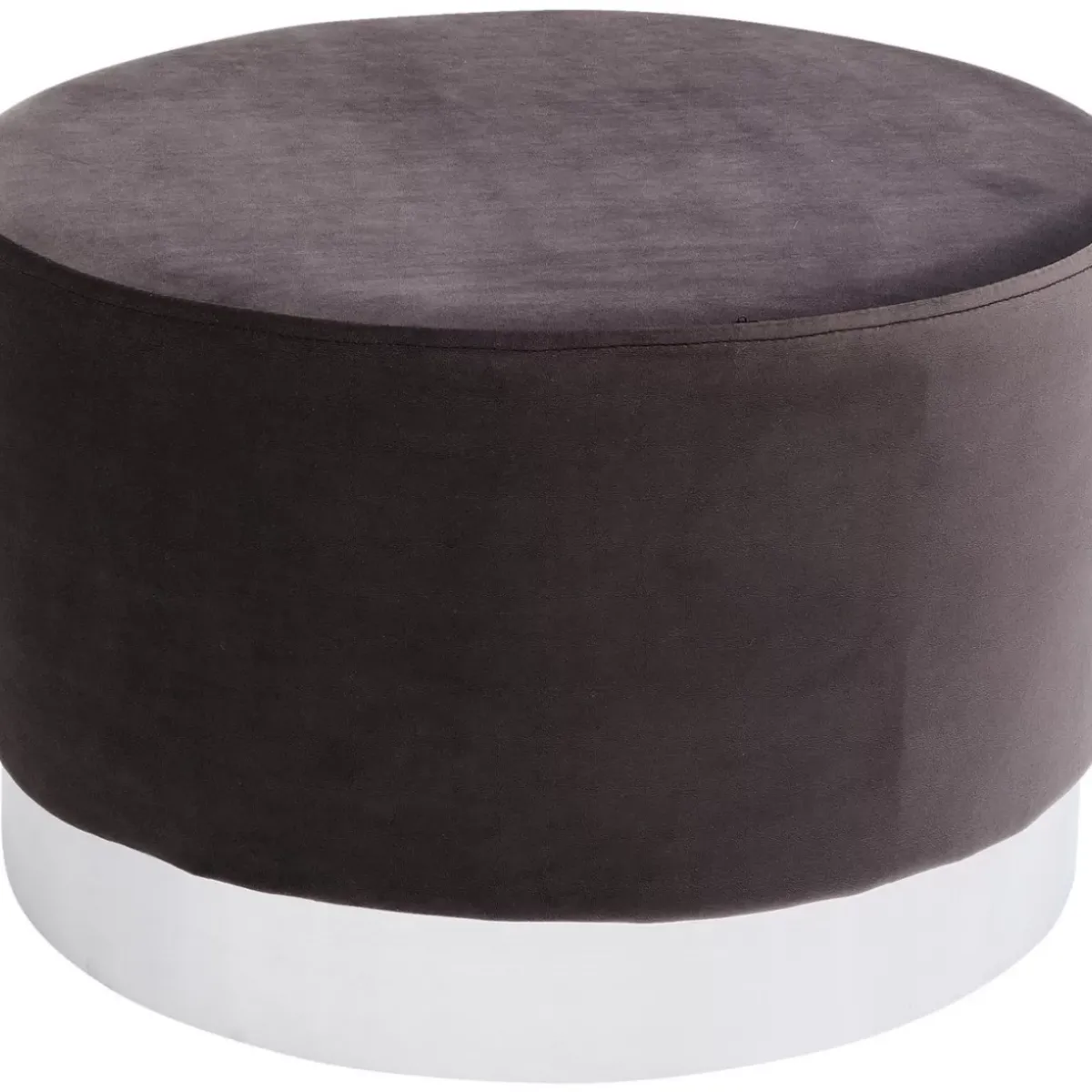 KARE Design Hocker Cherry Dunkelgrau Silver O55Cm- Sitzbänke