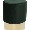KARE Design Hocker Cherry Dunkelgrun Brass O35Cm- Sitzbänke