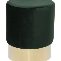 KARE Design Hocker Cherry Dunkelgrun Brass O35Cm- Sitzbänke