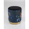 KARE Design Hocker Cherry Flower Schwarz Brass O32Cm- Sitzbänke