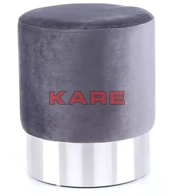 KARE Design Hocker Cherry Hellgrau Silver O35Cm- Sitzbänke