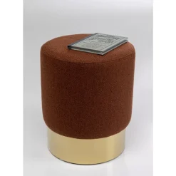 KARE Design Hocker Cherry Lina Braun Brass O35Cm- Sitzbänke