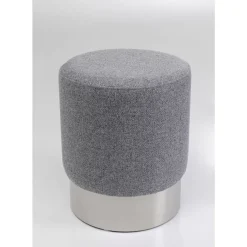 KARE Design Hocker Cherry Lina Grau Silver O35Cm- Sitzbänke