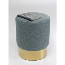 KARE Design Hocker Cherry Lina Hellbau Brass O35Cm- Sitzbänke