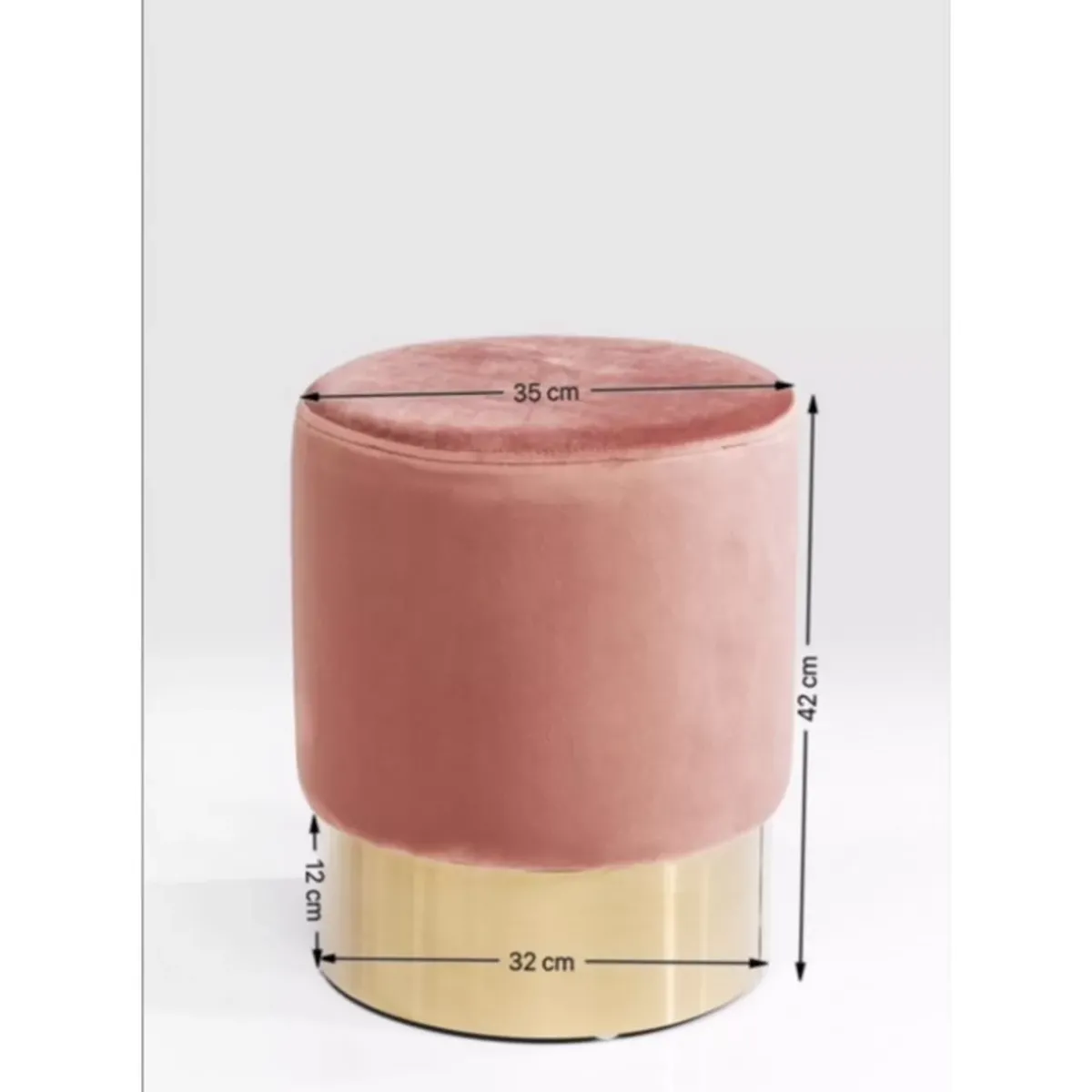 KARE Design Hocker Cherry Rose Brass O35Cm- Sitzbänke