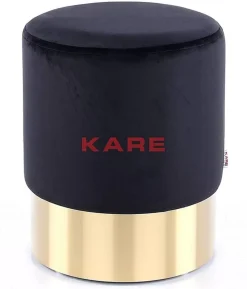 KARE Design Hocker Cherry Schwarz Brass O35Cm- Sitzbänke