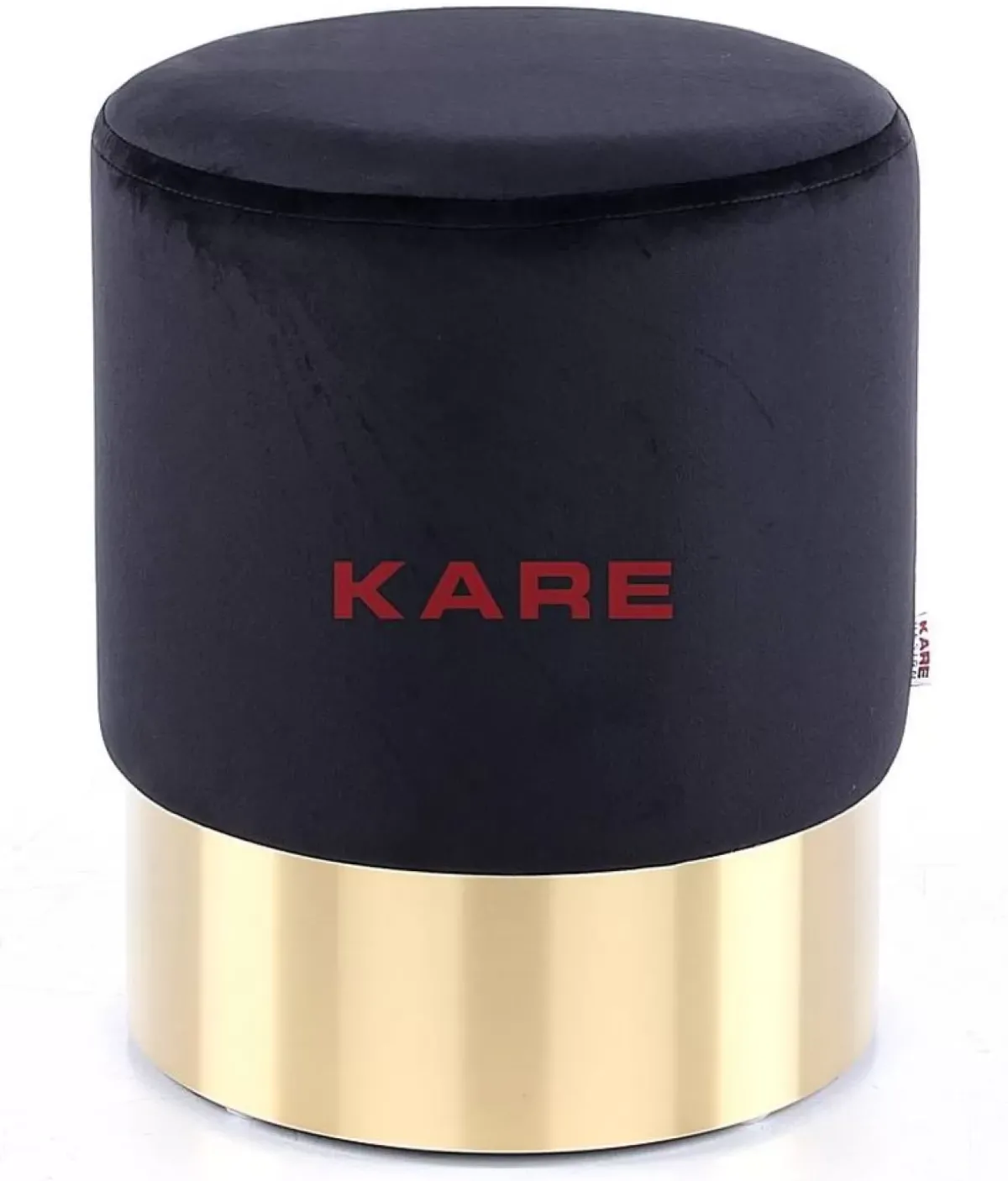 KARE Design Hocker Cherry Schwarz Brass O35Cm- Sitzbänke