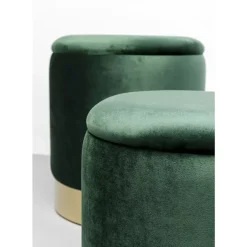 KARE Design Hocker Cherry Storage Dunkelgrun Brass (2/Set)- Sitzbänke