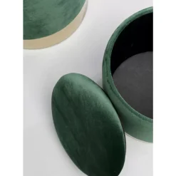 KARE Design Hocker Cherry Storage Dunkelgrun Brass (2/Set)- Sitzbänke