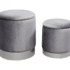 KARE Design Hocker Cherry Storage Grau Silber (2/Set)- Sitzbänke