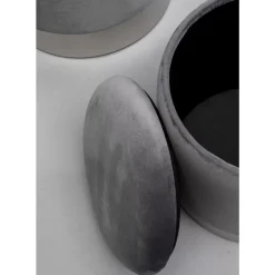 KARE Design Hocker Cherry Storage Grau Silber (2/Set)- Sitzbänke