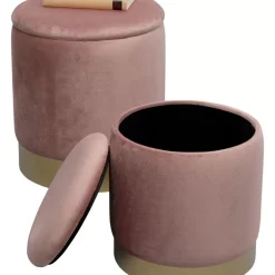 KARE Design Hocker Cherry Storage Rose Brass (2/Set)- Sitzbänke