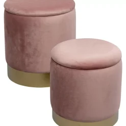 KARE Design Hocker Cherry Storage Rose Brass (2/Set)- Sitzbänke