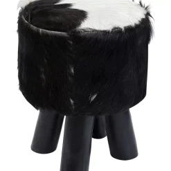 KARE Design Hocker Flint Stone Schwarz O35Cm- Sitzbänke