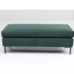 KARE Design Hocker Gianni Velvet Dunkelgrun Schwarz- Sitzbänke