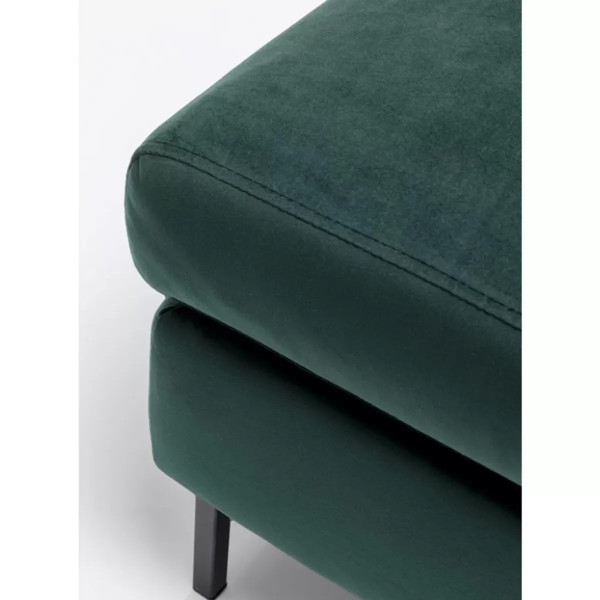 KARE Design Hocker Gianni Velvet Dunkelgrun Schwarz- Sitzbänke
