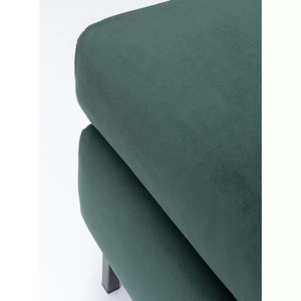 KARE Design Hocker Gianni Velvet Dunkelgrun Schwarz- Sitzbänke