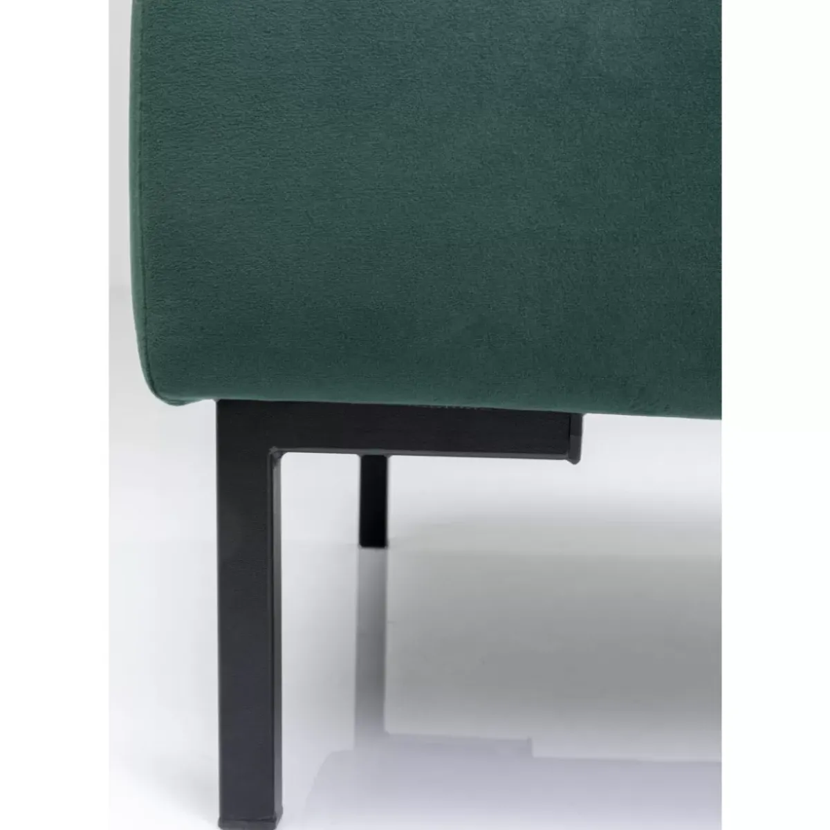 KARE Design Hocker Gianni Velvet Dunkelgrun Schwarz- Sitzbänke