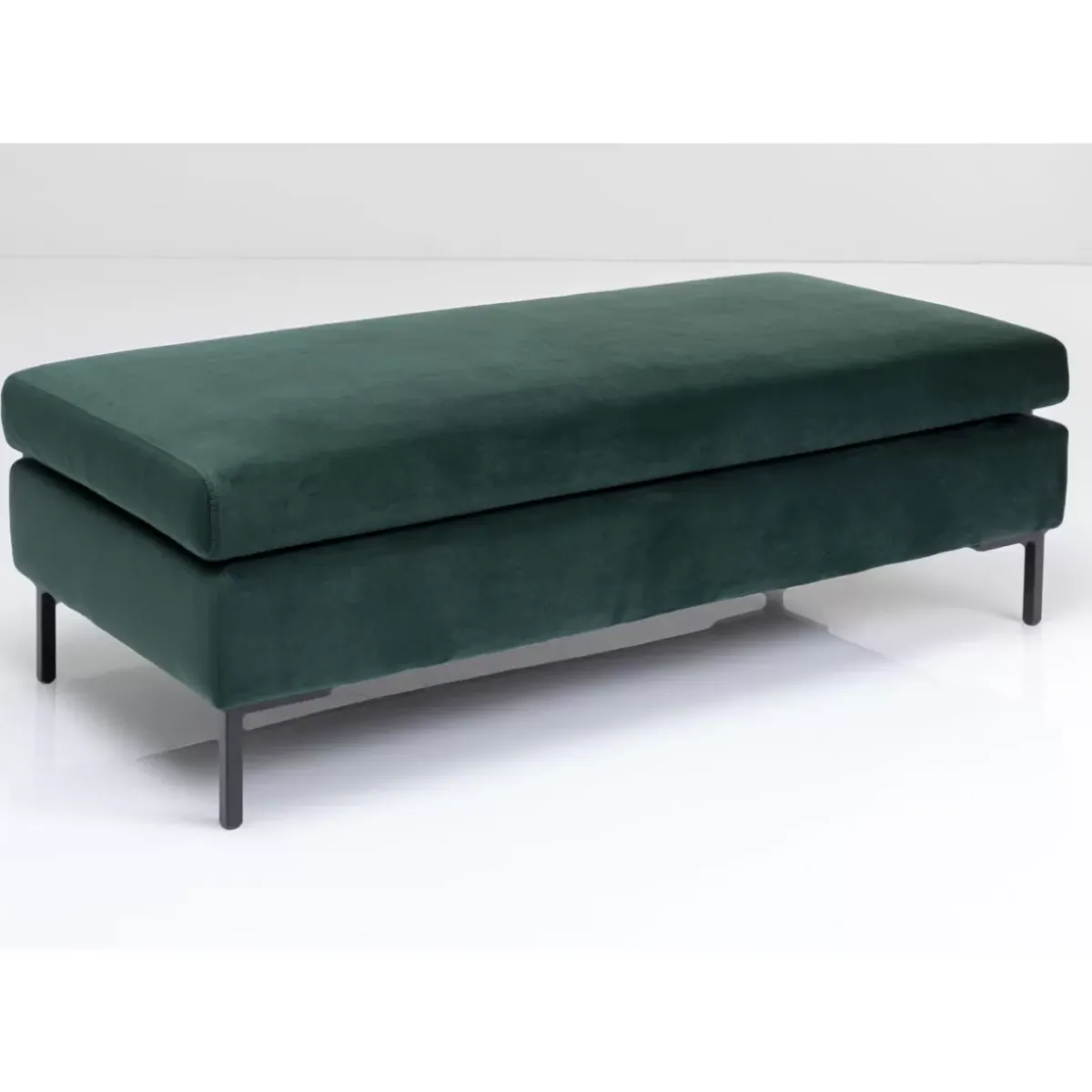 KARE Design Hocker Gianni Velvet Dunkelgrun Schwarz- Sitzbänke