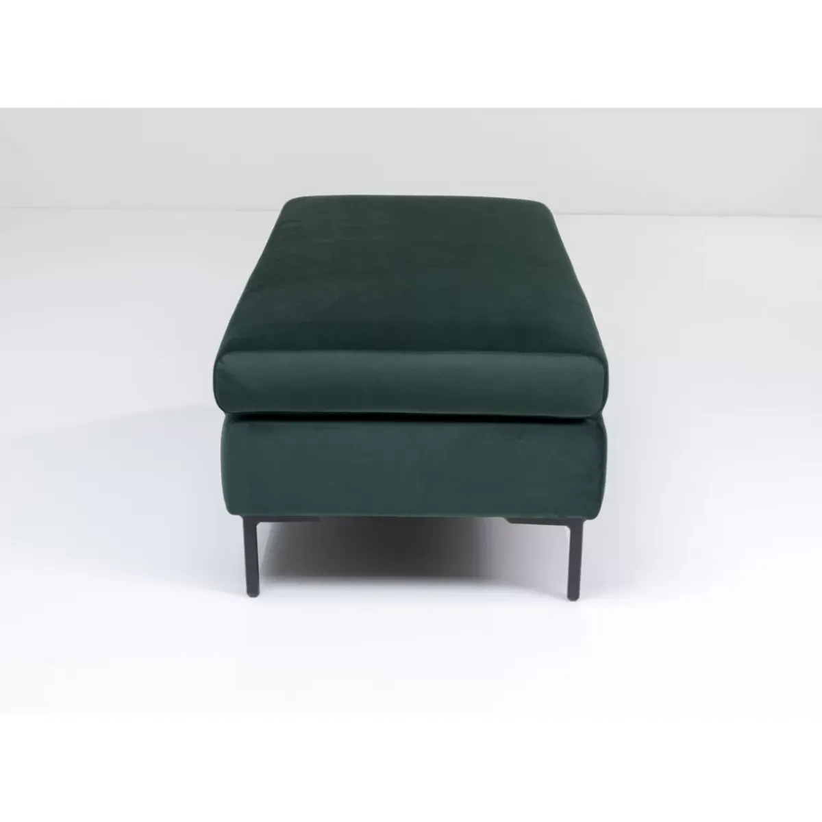 KARE Design Hocker Gianni Velvet Dunkelgrun Schwarz- Sitzbänke