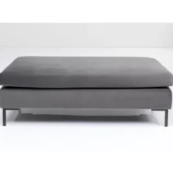 KARE Design Hocker Gianni Velvet Grau Schwarz- Sitzbänke