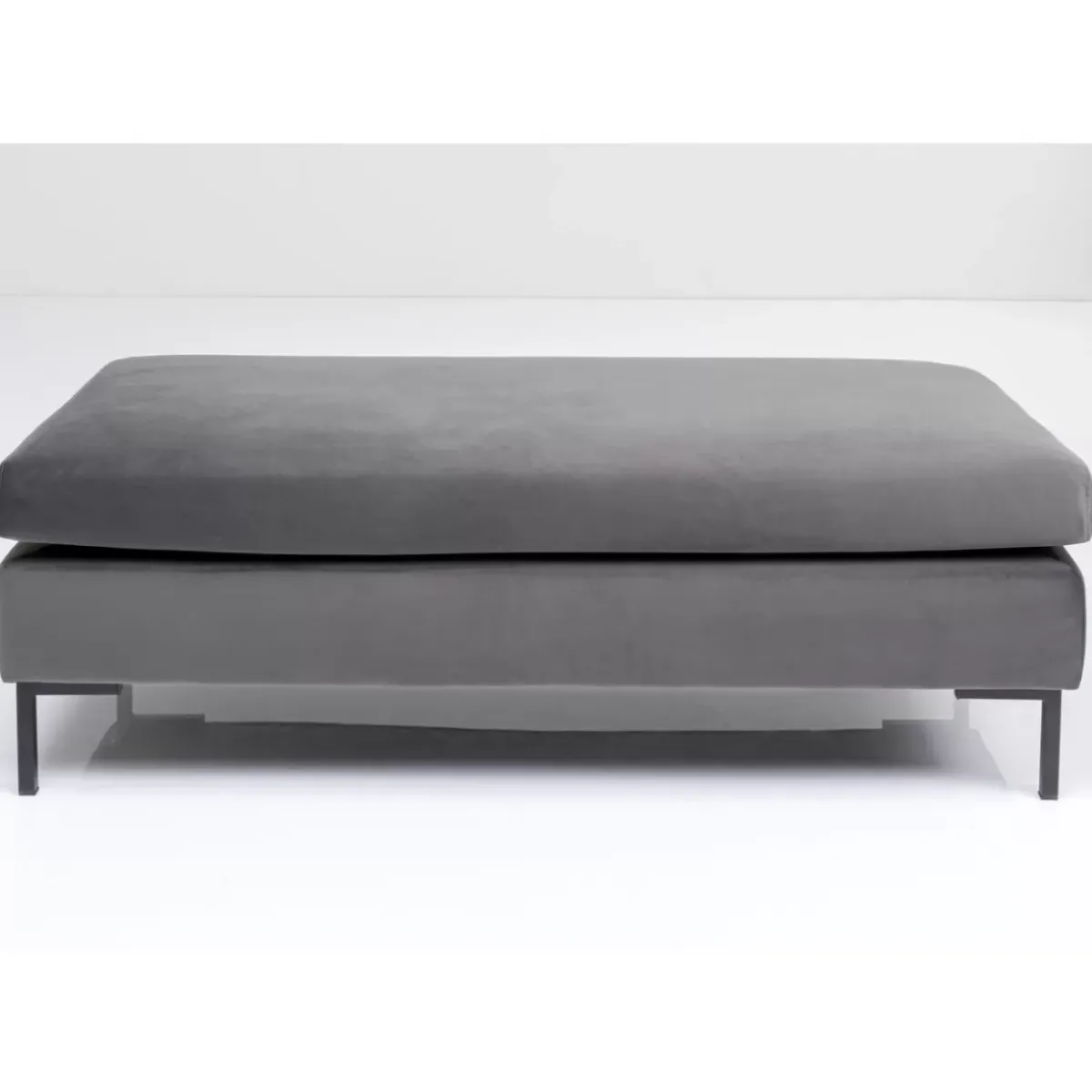 KARE Design Hocker Gianni Velvet Grau Schwarz- Sitzbänke