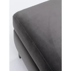 KARE Design Hocker Gianni Velvet Grau Schwarz- Sitzbänke