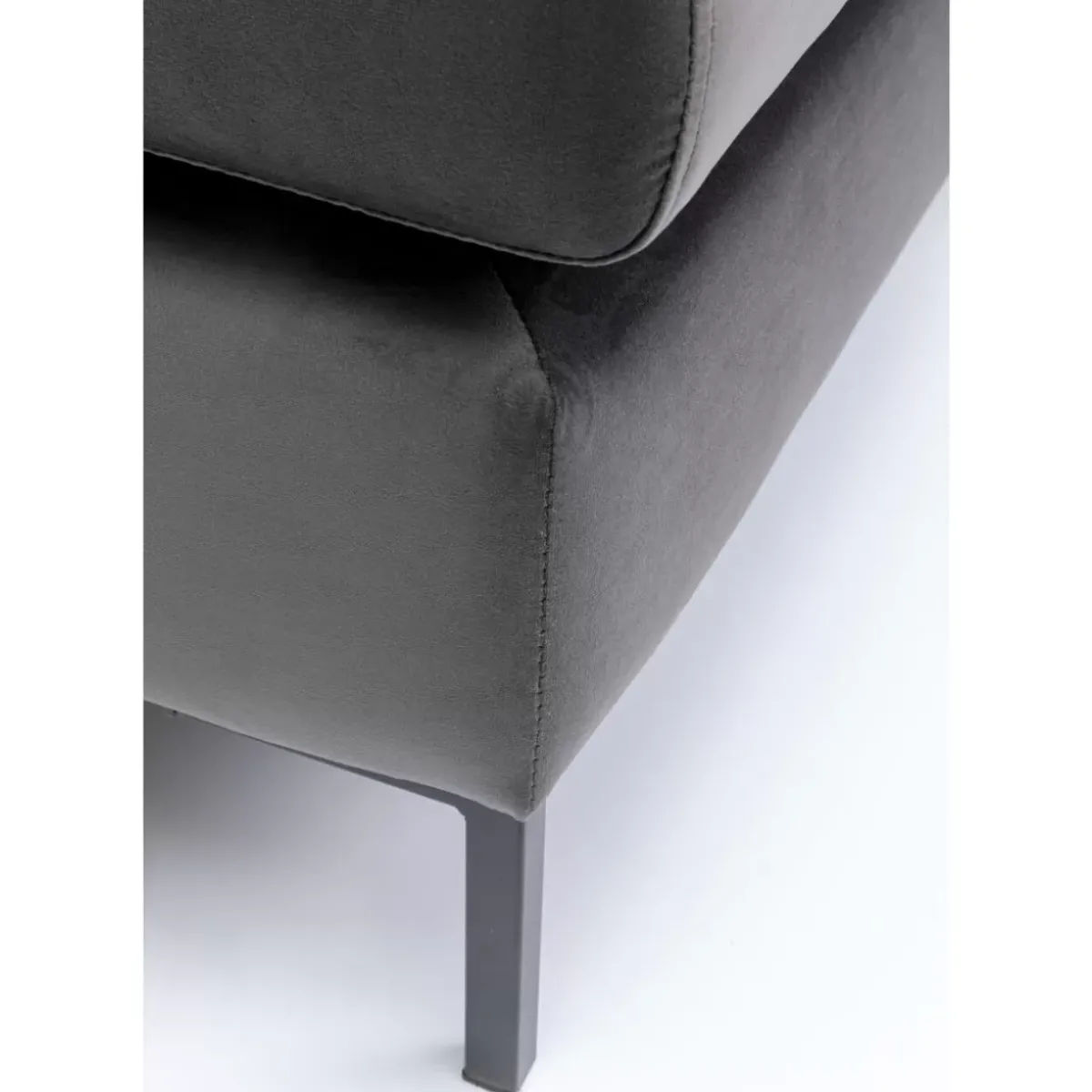 KARE Design Hocker Gianni Velvet Grau Schwarz- Sitzbänke