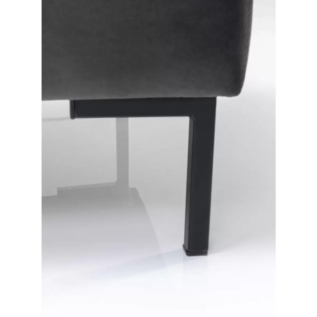 KARE Design Hocker Gianni Velvet Grau Schwarz- Sitzbänke
