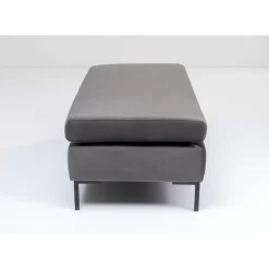 KARE Design Hocker Gianni Velvet Grau Schwarz- Sitzbänke