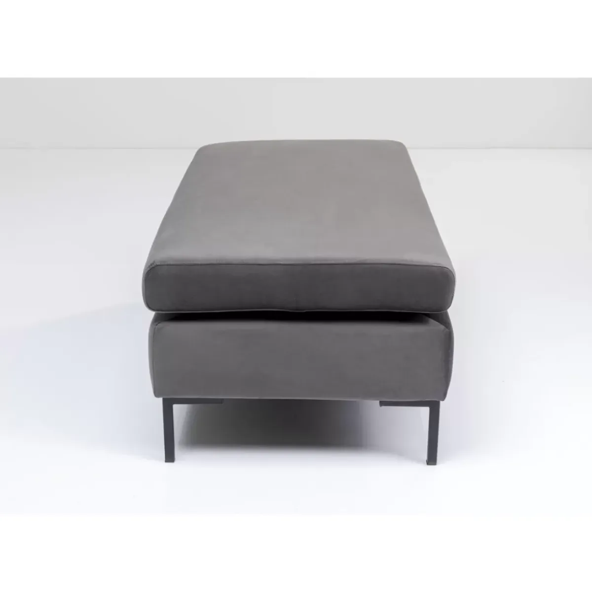 KARE Design Hocker Gianni Velvet Grau Schwarz- Sitzbänke