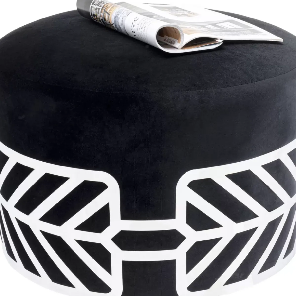 KARE Design Hocker Jenna Schwarz O61Cm- Sitzbänke