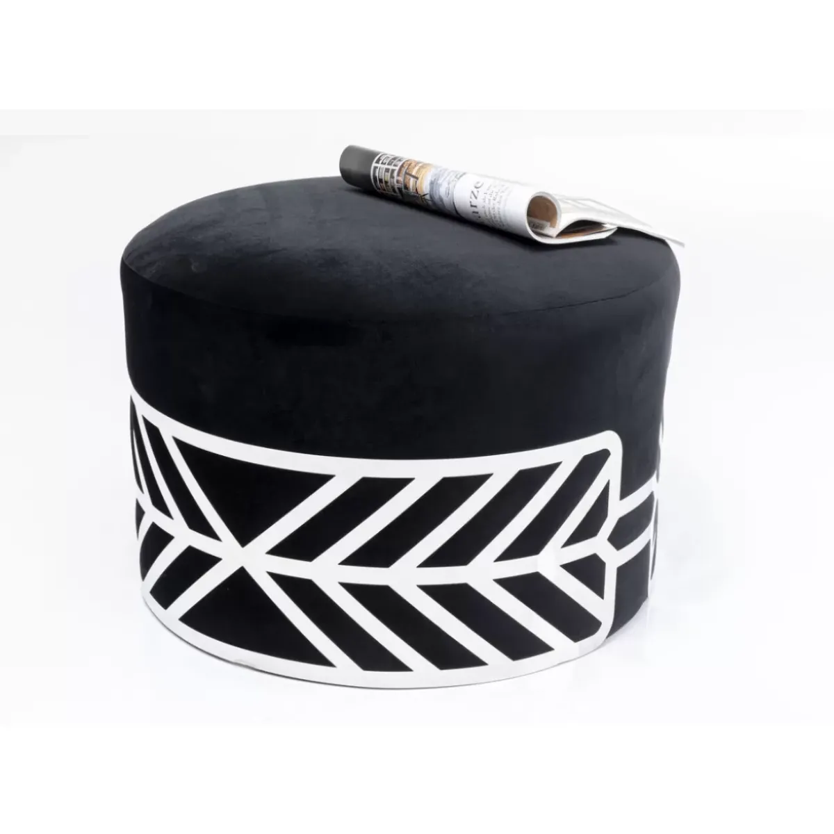 KARE Design Hocker Jenna Schwarz O61Cm- Sitzbänke