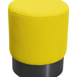 KARE Design Hocker Jody Gelb Mesh Schwarz O35Cm- Sitzbänke