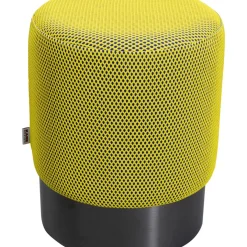 KARE Design Hocker Jody Gelb Schwarz Mesh Schwarz O35Cm- Sitzbänke